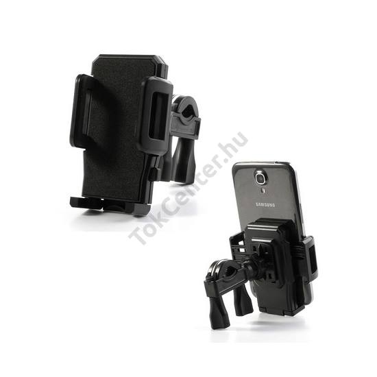 Kerékpáros telefontartó (360°-ban forgatható, kormányra rögzíthető) FEKETE