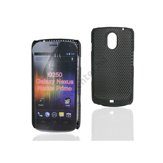 Samsung Galaxy Nexus (GT-I9250) Műanyag telefonvédő lyukacsos FEKETE