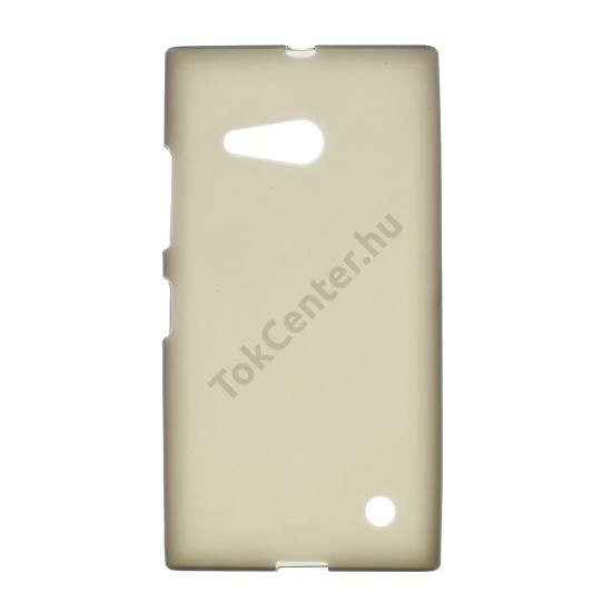 Nokia Lumia 730 Telefonvédő gumi / szilikon (fényes keret) ÁTLÁTSZÓ SZÜRKE