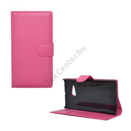 Nokia Lumia 730 Tok álló, bőr (FLIP, mágneses, oldalra nyíló, bankkártya tartó, asztali tartó funkció) RÓZSASZÍN