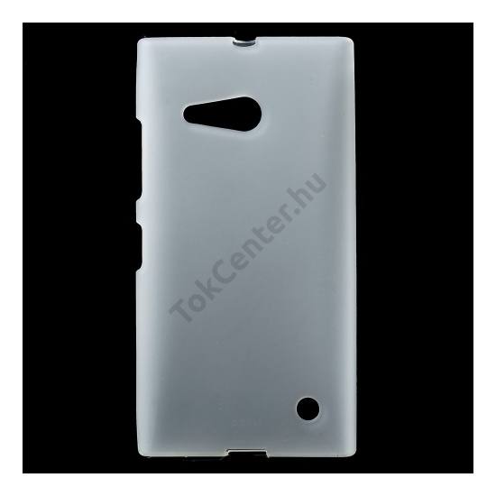 Nokia Lumia 730 Telefonvédő gumi / szilikon (fényes keret) ÁTLÁTSZÓ FEHÉR