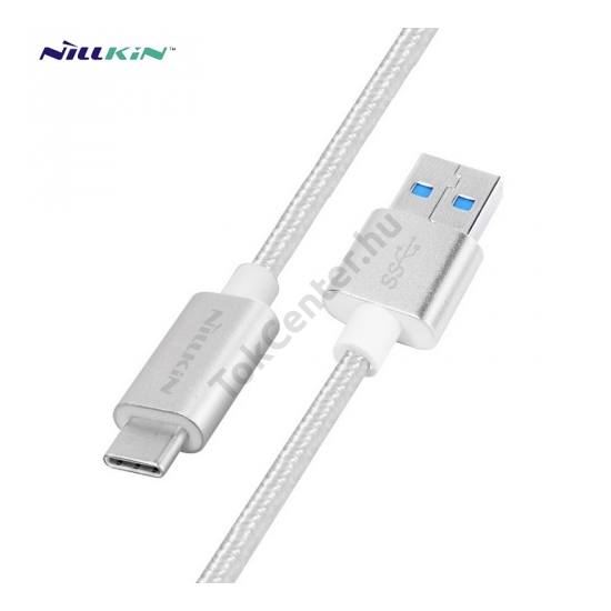 NILLKIN ELITE adatátvitel adatkábel és töltő (Type-C 3.0, 100 cm, gyorstöltés támogatás, cipőfűző minta) EZÜST
