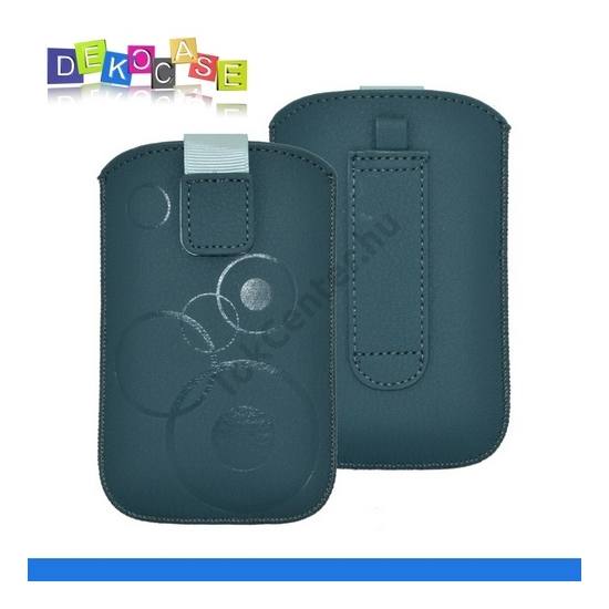 DEKOCASE tok álló (körmintás, kihúzható tépőzár, övre fűzhető) TÜRKIZ	