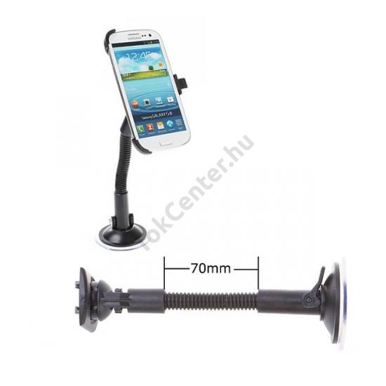 Samsung Galaxy S III. (GT-I9300) Gépkocsi / autó tartó tapadókorongos FEKETE
