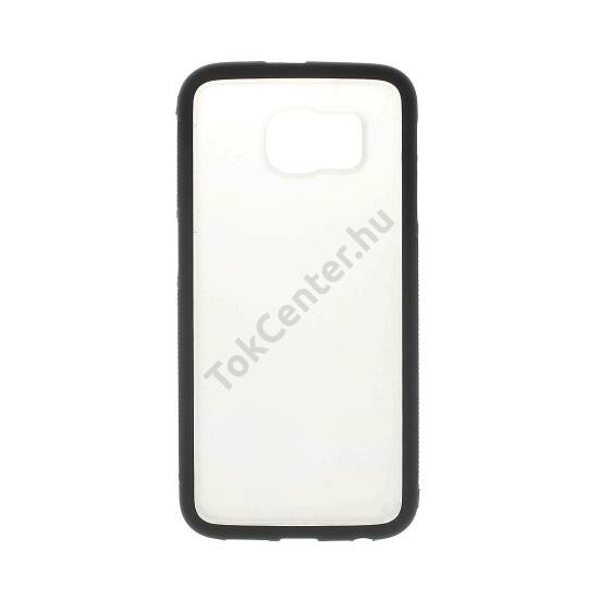 Samsung Galaxy S6 (SM-G920) Műanyag telefonvédő szilikon keret MATT ÁTLÁTSZÓ/FEKETE