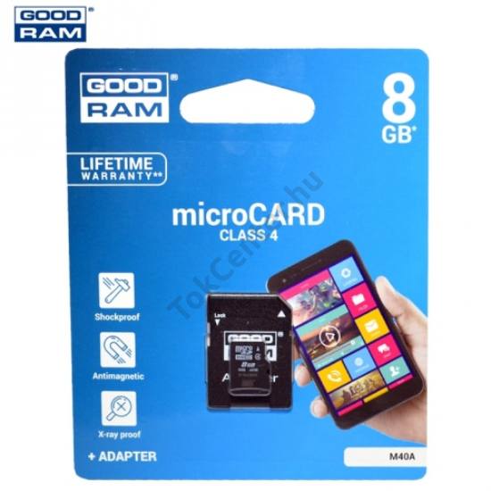 MEMÓRIA KÁRTYA TransFlash 8 GB (microSDHC, Class 4) + SD adapter