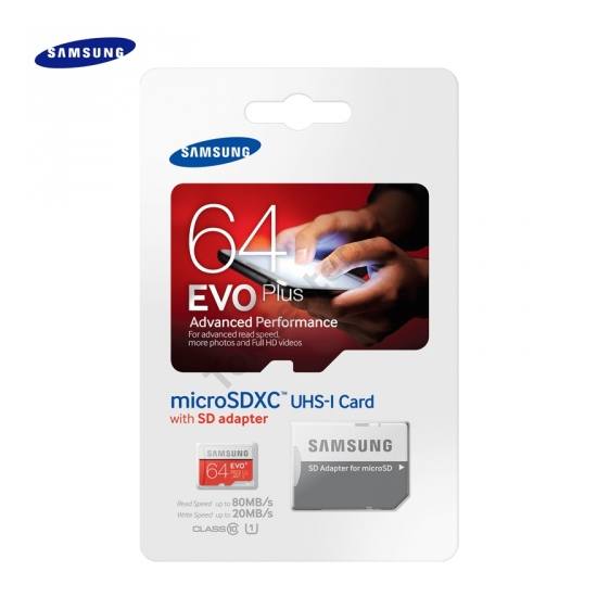 MEMÓRIA KÁRTYA TransFlash 64 GB (microSDHC EVO plus - Class 10, UHS-1) + SD adapter