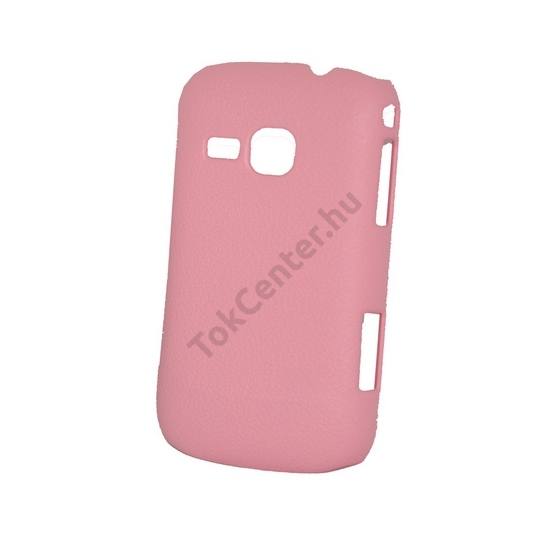 Samsung Galaxy Mini 2 (GT-S6500) Műanyag telefonvédő (bőrhatás) RÓZSASZÍN