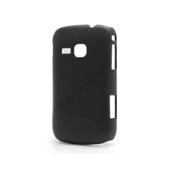 Samsung Galaxy Mini 2 (GT-S6500) Műanyag telefonvédő (bőrhatás) FEKETE
