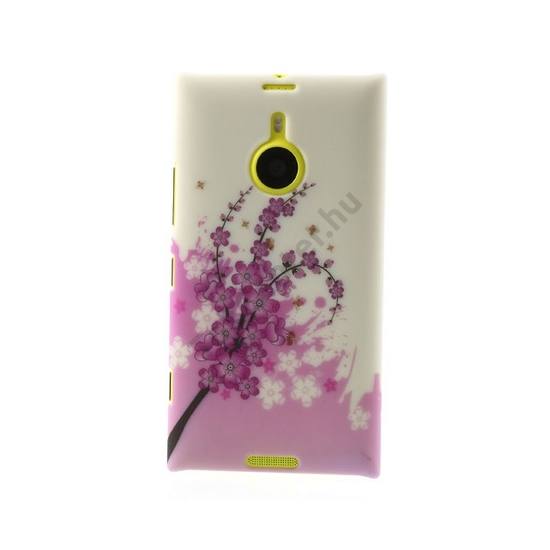 Nokia Lumia 1520 Műanyag telefonvédő (virágmintás) FEHÉR