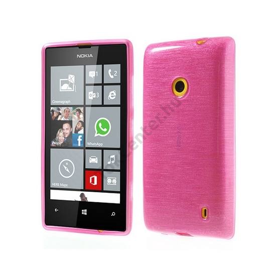 Nokia Lumia 520 Telefonvédő gumi / szilikon (szálcsiszolt mintázat) RÓZSASZÍN