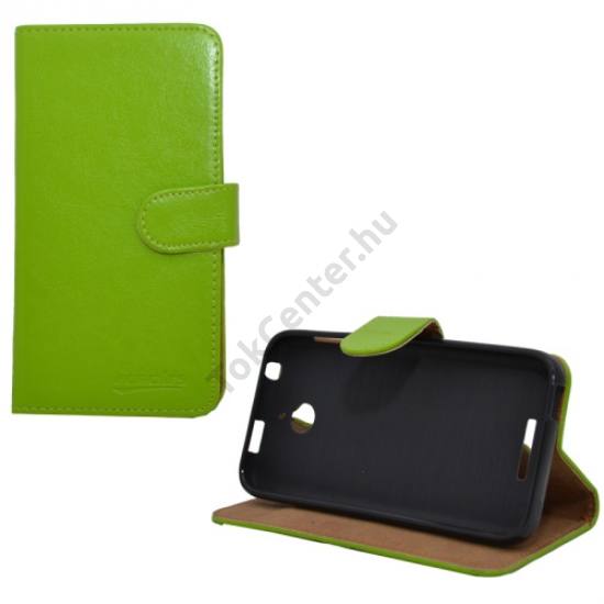 HTC Desire 510 Tok álló, bőr (FLIP, mágneses, oldalra nyíló, bankkártya  tartó, asztali tartó funkció) ZÖLD