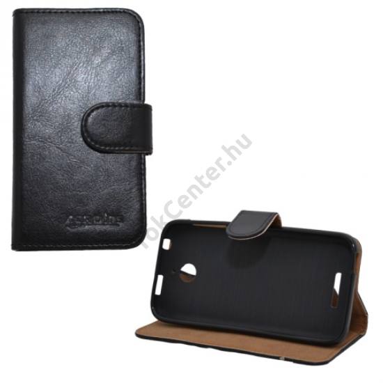HTC Desire 510 Tok álló, bőr (FLIP, mágneses, oldalra nyíló, bankkártya  tartó, asztali tartó funkció) FEKETE