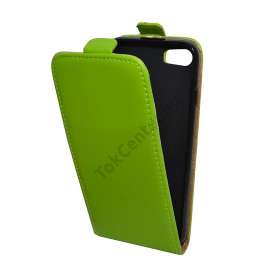 Apple iPhone 7 4.7 / Apple iPhone 8 4.7 / Apple iPhone SE (2020) Tok álló, bőr hatású (FLIP, lefelé nyíló, szilikon tartó) ZÖLD