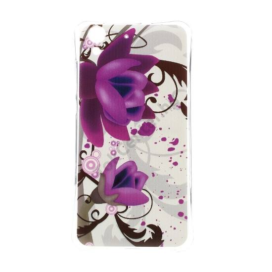 Huawei Y6 II (Y6-2) Telefonvédő gumi / szilikon (lótuszvirág minta) FEHÉR