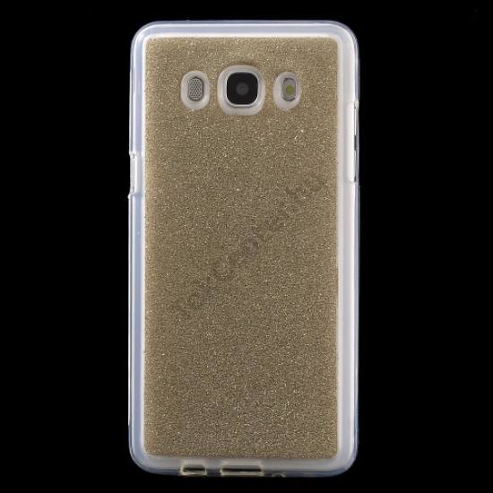 Samsung Galaxy J5 (2016) (SM-J510) Telefonvédő gumi / szilikon (csillámporos) ARANY