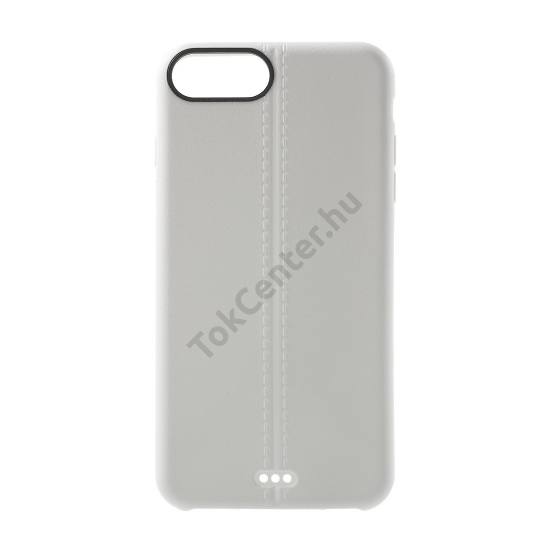 Apple iPhone 7 Plus Telefonvédő gumi / szilikon (bőrhatás, varrás minta) FEHÉR