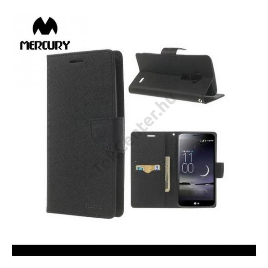 LG G Flex (D955) MERCURY Fancy Diary tok álló, bőr (FLIP, mágneses, oldalra nyíló, bankkártya tartó, asztali tartó funkció) FEKETE