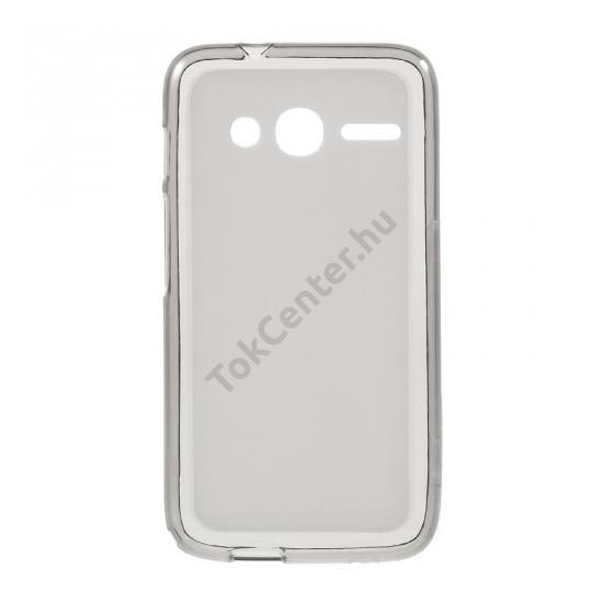 Vodafone Smart 7 mini (VFD300) Telefonvédő gumi / szilikon (fényes keret) FÜSTSZÍNŰ