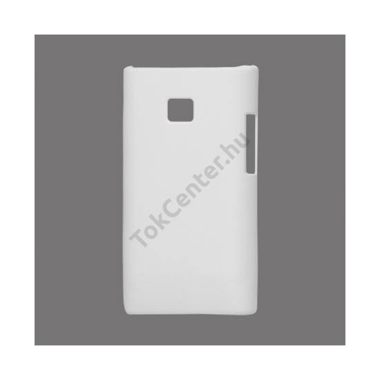 LG Optimus L3 (E400) Műanyag telefonvédő gumírozott FEHÉR
