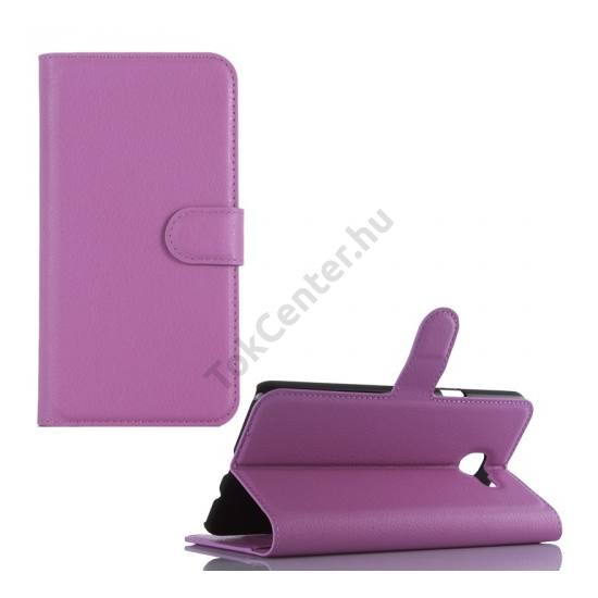 Samsung Galaxy A9 (2016) (SM-A910) Tok álló, bőr (FLIP, oldalra nyíló, asztali tartó funkció) LILA