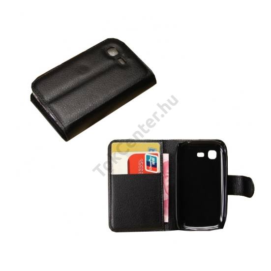 Samsung Galaxy Pocket Neo (GT-S5310) Tok álló, bőr (FLIP, mágneses, oldalra nyíló, bankkártya  tartó, asztali tartó funkció) FEKETE