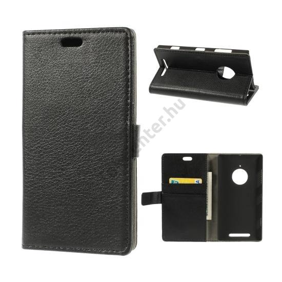 Nokia Lumia 830 Tok álló, bőr (FLIP, mágneses, oldalra nyíló, bankkártya  tartó, asztali tartó funkció) FEKETE