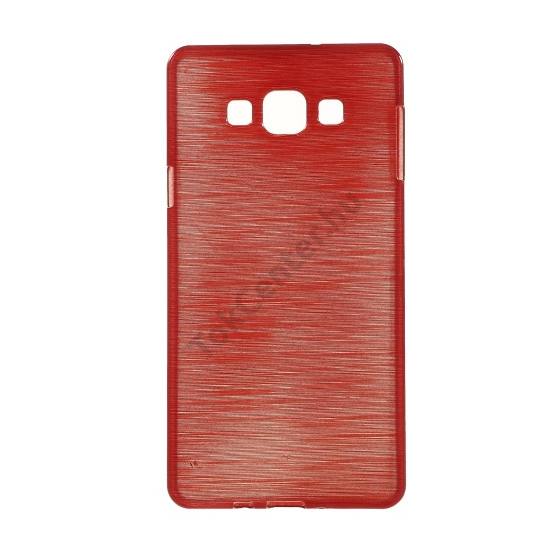 Samsung Galaxy A7 (SM-A700F) Telefonvédő gumi / szilikon (szálcsiszolt mintázat) PIROS