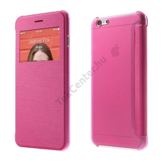 Apple iPhone 6 Plus 5.5`` Műanyag telefonvédő (FLIP, átlátszó hátlap, oldalra nyíló, S-View Cover) MAGENTA