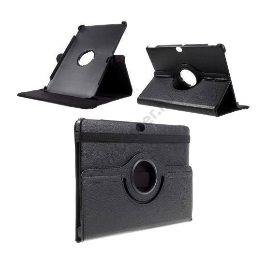 Huawei MediaPad M2 10 LTE (M2-A01L) / WIFI (M2-A01W) Tok álló, bőr hatású (FLIP, asztali tartó funkció, 360°-ban forgatható) FEKETE
