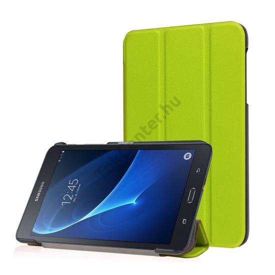 SAMSUNG Galaxy Tab A 7.0 LTE (SM-T285)/ SAMSUNG Galaxy Tab A 7.0 WIFI (SM-T280) Tok álló, bőr hatású (FLIP, oldalra nyíló, TRIFOLD asztali tartó funkció) VILÁGOSZÖLD