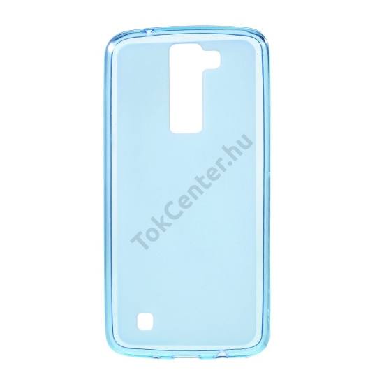 LG K8 (K350n) Telefonvédő gumi / szilikon (fényes keret) KÉK