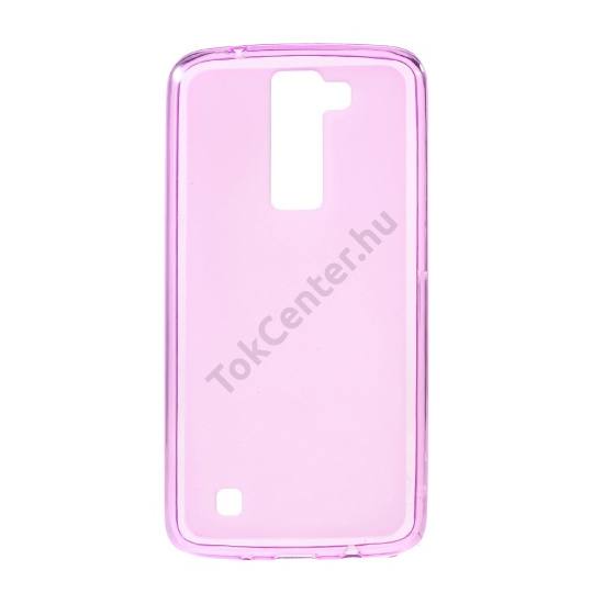 LG K8 (K350n) Telefonvédő gumi / szilikon (fényes keret) RÓZSASZÍN