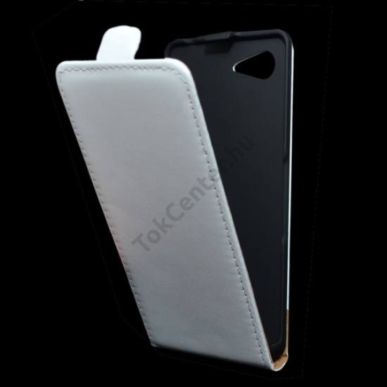 Sony Xperia E3 (D2203) Tok álló, bőr (FLIP, mágneses) FEHÉR