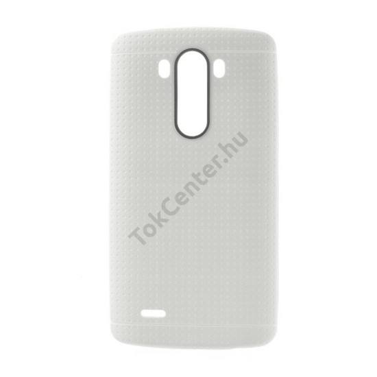 LG G3 (D850) Telefonvédő gumi / szilikon (lyukacsos minta) FEHÉR