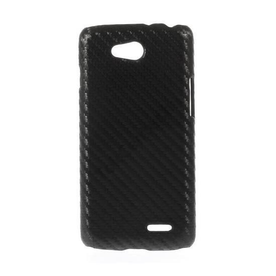 LG L90 (D405N) Műanyag telefonvédő (karbon minta) FEKETE