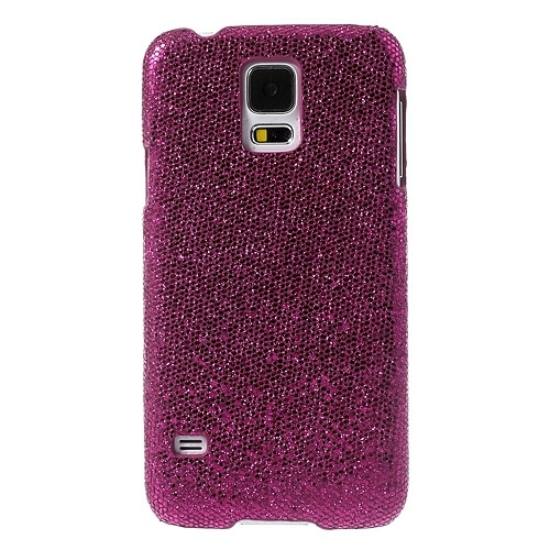 Samsung Galaxy S V. (SM-G900) Műanyag telefonvédő (csillogó, flitteres) MAGENTA
