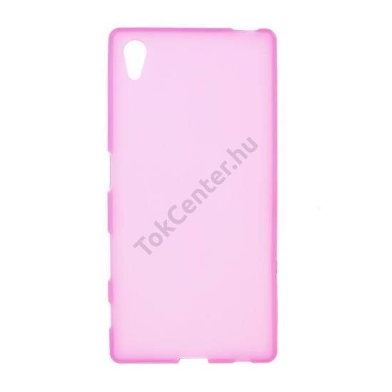 Sony Xperia Z5 Telefonvédő gumi / szilikon (fényes keret) RÓZSASZÍN