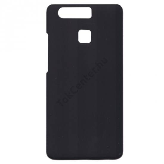 Huawei P9 Műanyag telefonvédő (gumírozott) FEKETE