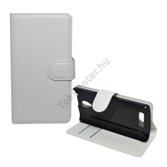Lenovo A2010 Tok álló, bőr (FLIP, oldalra nyíló, asztali tartó funkció) FEHÉR