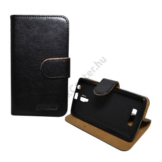 Lenovo A2010 Tok álló, bőr (FLIP, oldalra nyíló, asztali tartó funkció) FEKETE