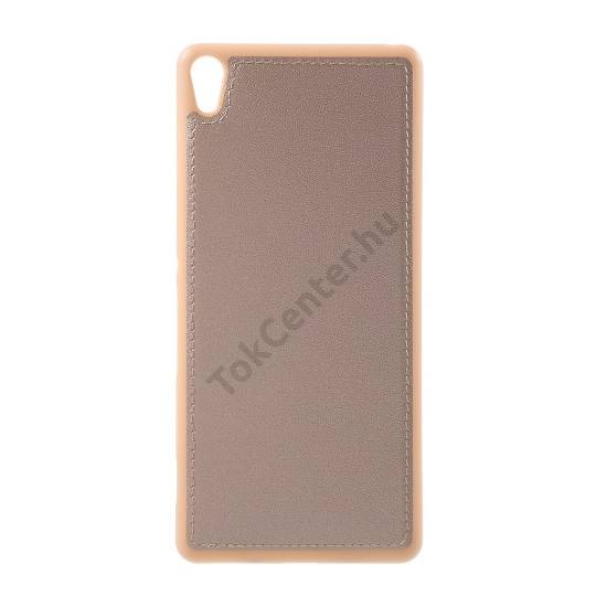 Sony Xperia XA (F3111) Telefonvédő gumi / szilikon (bőrbevonat) ROZÉARANY