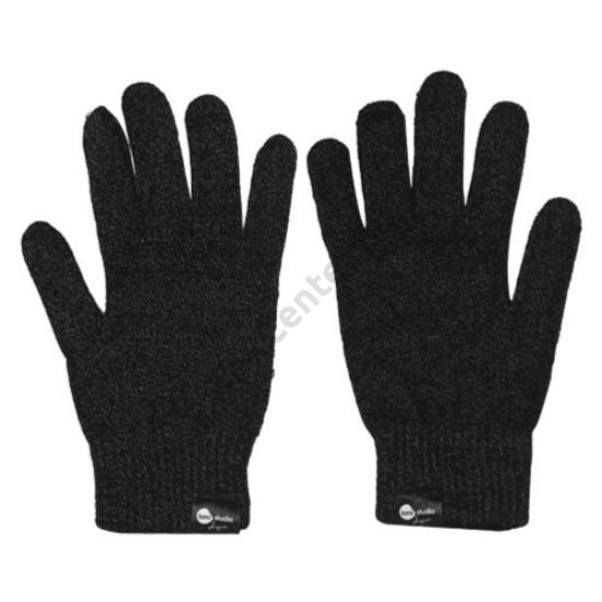 Érintő kesztyű (kapacitív kijelzőhöz, elasztikus, speciális érzékelőfelület, unisex) FEKETE