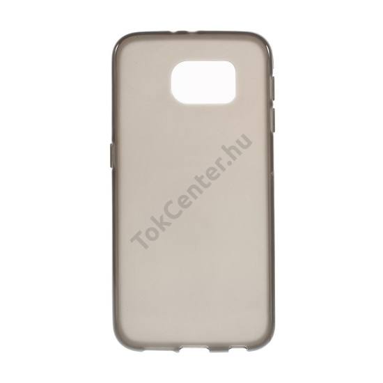Samsung Galaxy S6 (SM-G920) Telefonvédő gumi / szilikon (fényes keret) FÜSTSZÍNŰ