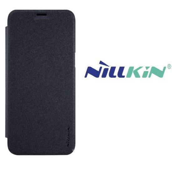 Apple iPhone 7 Plus /APPLE iPhone 8 Plus 5.5`` NILLKIN SPARKLE műanyag telefonvédő (mikroszálas bőr flip, oldalra nyíló) FEKETE