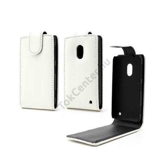 Nokia Lumia 620 Tok álló, bőr (FLIP, mágneses) FEHÉR