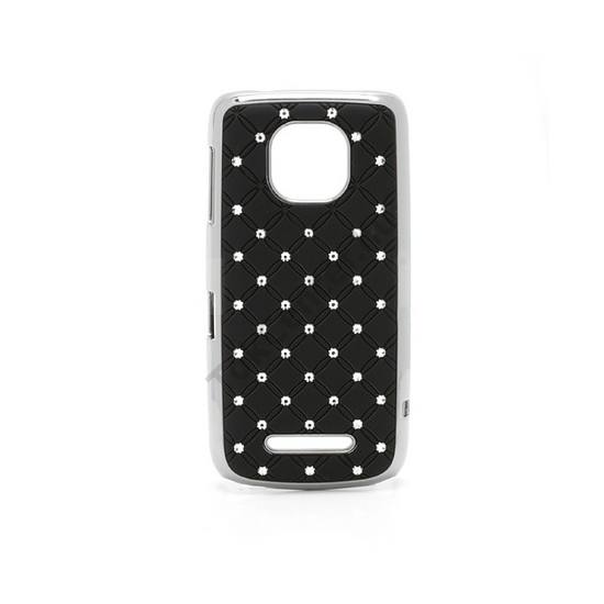 Nokia 311 Asha Műanyag telefonvédő (strasszkő) FEKETE