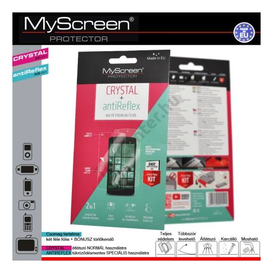 Samsung Galaxy Trend II (GT-S7570) Képernyővédő fólia törlőkendővel (2 féle típus) CRYSTAL áttetsző /ANTIREFLEX tükröződésmentes