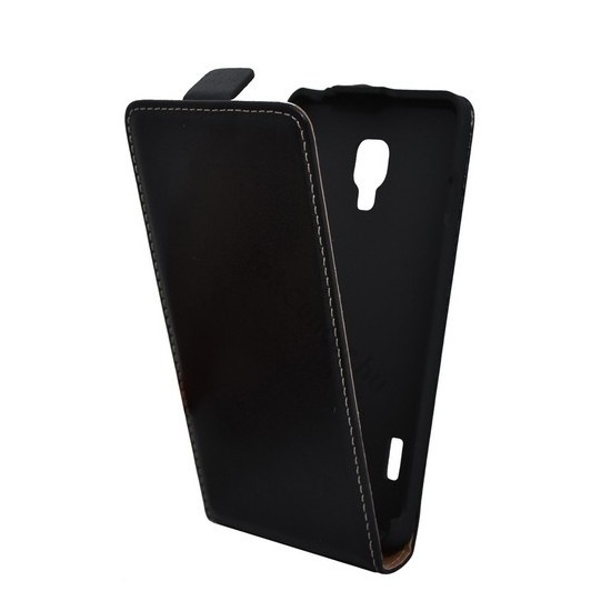 LG Optimus L7 II. (P710) Tok álló, bőr (FLIP, mágneses) FEKETE