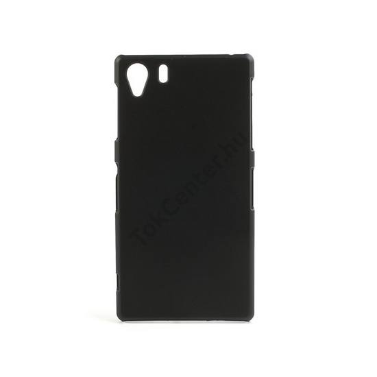 Sony Xperia Z1 (C6903) Műanyag telefonvédő gumírozott FEKETE